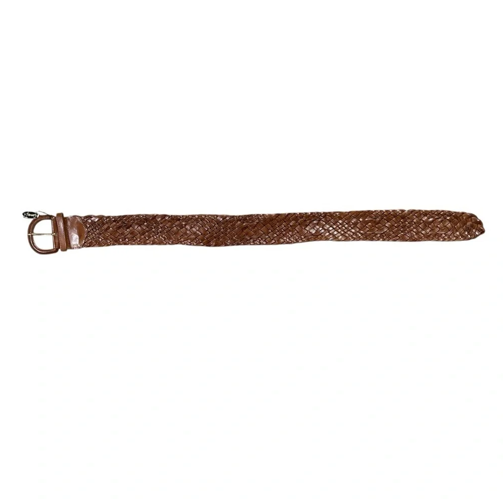 NWT Vintage Omega Woven Leather Extra Wide Boho Belt - Picture 9 of 9